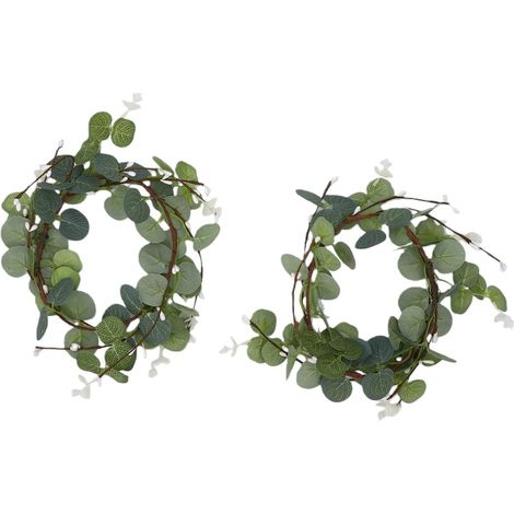 Pack of 2 Artificial Eucalyptus Wreaths for Door (1/5)