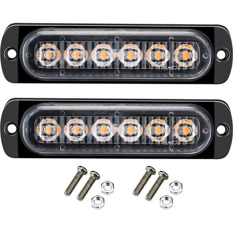 Ensemble de 2 feux stroboscopiques à LED 12-24V, barre lumineuse de signalisation d'urgence pour voiture, camion, fourgonnette, quad, SUV, yacht. (1/5)