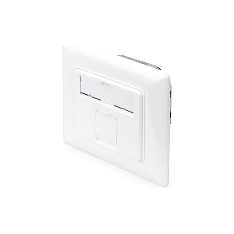 PRISE RÉSEAU CAT 6A CLASS EA, BLINDÉE 1X RJ45, LSA, BLANC PUR, MONTAGE ENCASTRÉ, 8 DIRECTIONS DN-9010/8-1