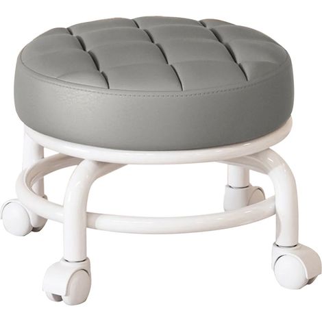Multifunktionaler Hocker mit Rollen – JINFGERNE – Rollhocker, ideal für Zuhause, Büro, Garage oder Werkstatt – Kompakt und elegant in Grau (1/5)