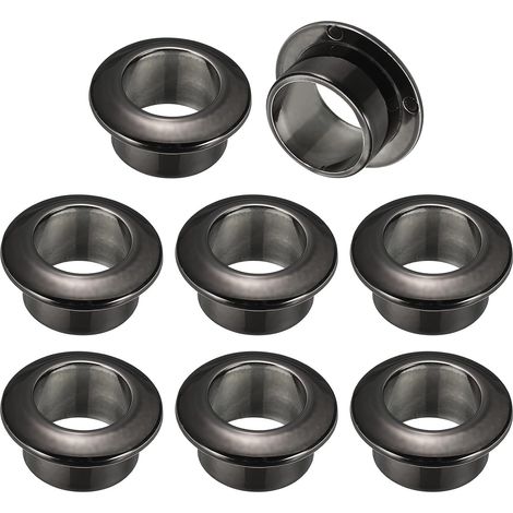 Juego de 8 cajas organizadoras de cables de escritorio con tapa de plástico para orificios de cables de escritorio de 1 pulgada (25 mm) [Negro] (1/3)