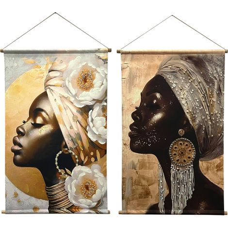 Tela arrotolabile africana 2 diff Pittura etnica decorativa da parete  Arte moderna per la casa