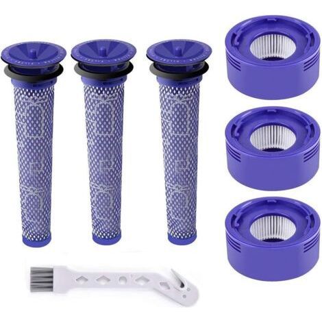 Filtres pour Dyson V8,V7,3 Pré-filtres et 3 Post-filtres pour Dyson V7 V8 Absolute Animal Motorhead Aspirateur, Rechange les Pièces  965661-01 ,967478-01 (1/4)