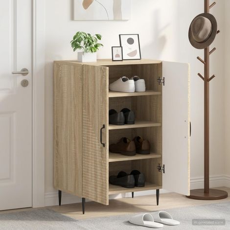 vidaXL Shoe Cabinet HAARLEM 59.5 x 39.5 x 89.5 cm Engineered Wood (1/5)
