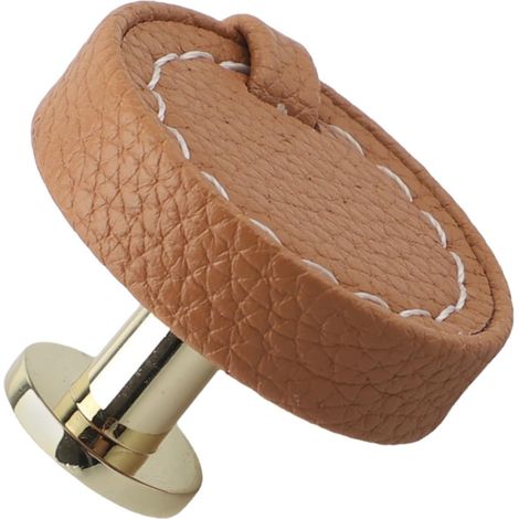Lot de 5 poignées de tiroir en cuir avec boutons ronds en alliage de z (1/5)