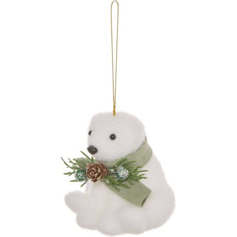 Suspension de sapin ours avec écharpe verte 10 cm - Atmosphera créateur d'intérieur (1/5)