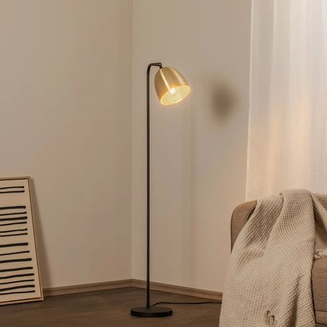 [NEUWERTIG] B-Ware Stehlampe Tattoo 4091 Leuchte Lampe Gold Antik Schwarz Metall Höhe 120 Cm