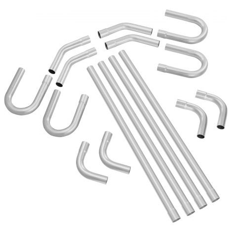 kit de Escape Tubo Galvanizado Universal con Junta Deslizante y Tubo de Escape 16 Piezas 57,15 mm para Sistema de Escape, Apto para Garajes, Tiendas de Reparación de Automóviles, Tiendas 4S (1/5)