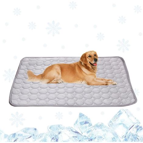 Tapis Rafraichissant Chien Chat, Été Tapis Refroidissant pour Chien, Souple Confortabl Tapis Fraicheur Chien, Gris Cooling Mat Dog, Coussin Rafraichissant pour Animaux Domestiques, 70 55CM (1/5)