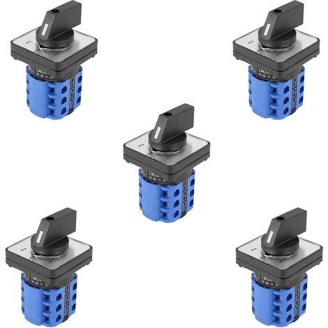 Commutateur à cames rotatif 5 positions marche-arrêt-marche, 20 A, 5 x 3 (1/5)