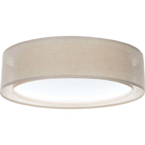 Plafonnier double tissu lumière douce effet uniforme élégant - Ø 50 cm - H16 cm (1/5)