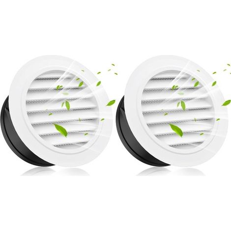 2 rejillas de ventilación de techo de 200 mm, difusor de techo, ventiladores de conducto en línea, baños, cocinas, garajes, blanco, negro (1/5)
