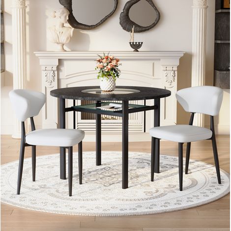 Conjunto mesa y sillas comedor redonda 100 cm OKMYHOME (1/5)