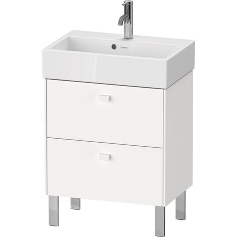 Meuble sous plan de travail BRIOSO COMPACT à 2 tiroirs, 570 x 584 x 389 mm, blanc mat (1/2)