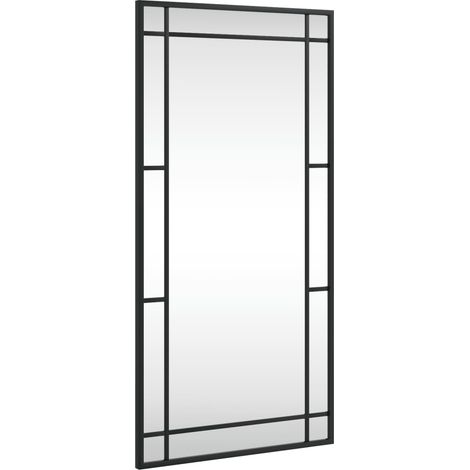 Miroir mural noir 40x80 cm rectangulaire fer