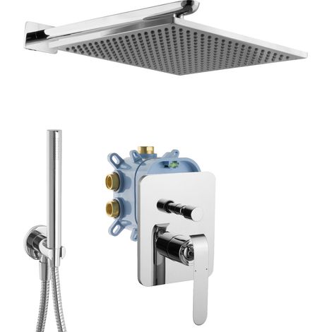 Ensemble de douche à effet pluie PaulGurkes 30 cm avec mélangeur encastré