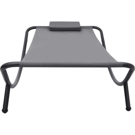 Lit Adulte，Lit de jardin Gris 200x90 cm Acier CWV66067 (1/5)