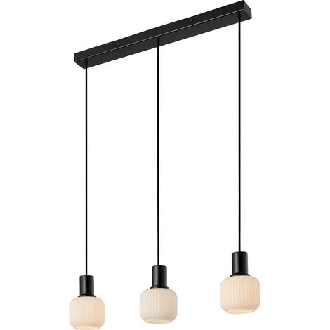 Suspension MILFORD Mini 3-Rail Verrerie Noir, H.14.4 - IP20 - E14 /Nordlux Intérieur (1/5)