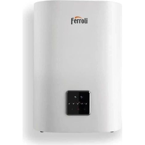 Ferroli – Chauffe-eau électrique 30 litres – Double réservoir – Wi-Fi intégré – Classe B – Temps de récupération 35 min – Installation verticale/horizontale