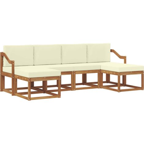 vidaXL Outdoor Sofa Set 6 pcs Natural and Cream (1/5)