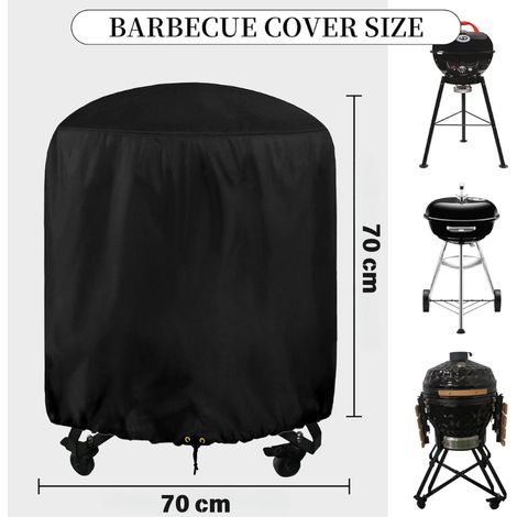 Telo di copertura rotondo per barbecue Ø70 x 70 cm, impermeabile con coulisse, resistente ai raggi UV, antivento e antistrappo - ALTRO (1/3)