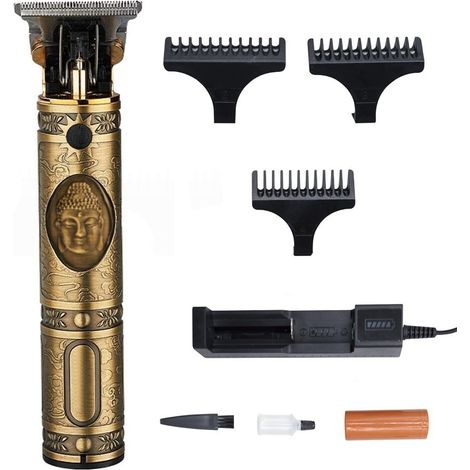 Coupe-cheveux Homme Vintage pour Barbier avec Peigne et Recharge USB (1/5)
