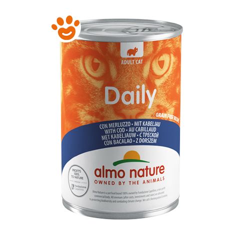 Almo Cat Daily con Merluzzo  - Almo Cat Daily con Merluzzo - Lattina Da 400 Gr (1/2)