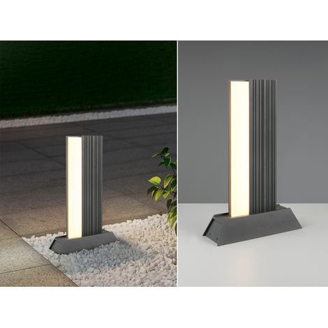 Flache LED Sockelleuchte MARIZA aus Aluminium in Anthrazit, Höhe 50cm
