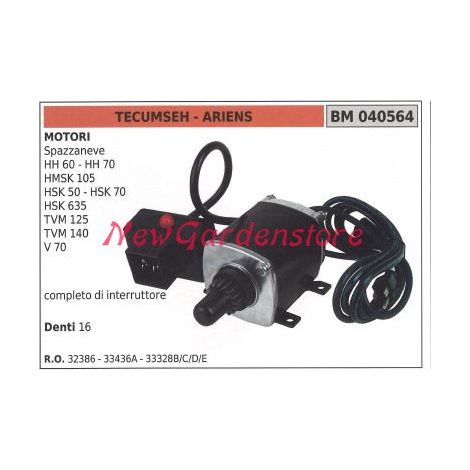 Motorino avviamento TECUMSEH motore spazzaneve HH 60 70 HMKS 105 HSK 635 040564