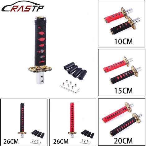Car Modification Samurai Sword Gear Shift Head Short Aluminum Alloy Gear Shift Handle - Red 15cm