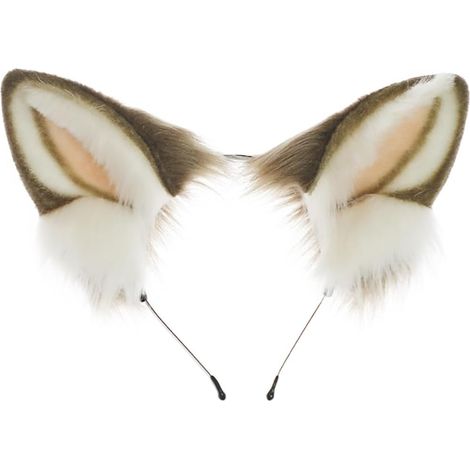 Serre-tête mignon et réaliste avec oreilles de loup artificielles, fait à la main, accessoire pour fête d'Halloween (1/5)