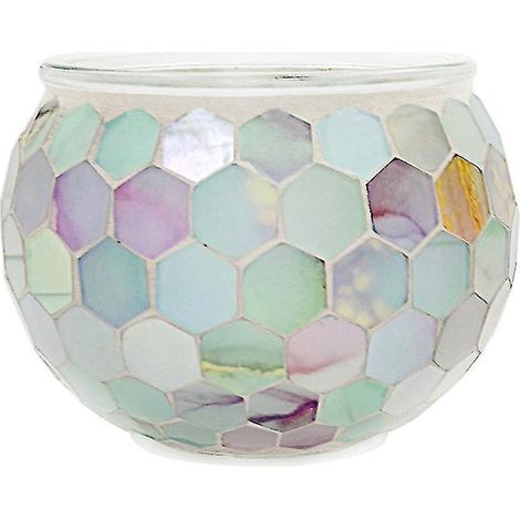 1 coupelle à bougie en verre mosaïque