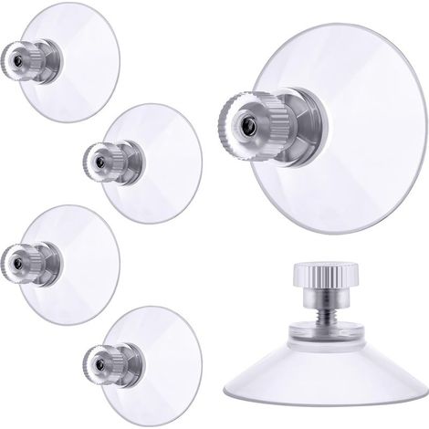 Schraubsaugnäpfe, 10 Stück, 32 mm transparente Saugnäpfe mit Gewinde, extra starke PVC-Kunststoff-Saugnäpfe zur Vorhangaufhängung, isolierend, für Camping (1/5)
