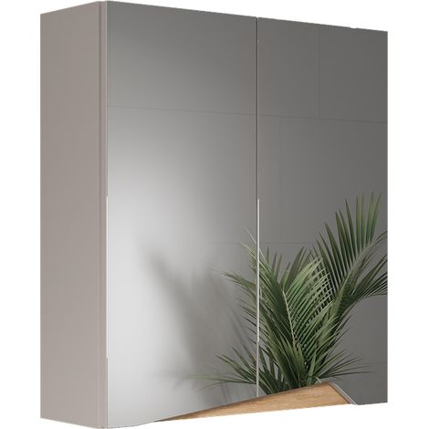 Armoire de toilette Marelle, Greige/Chêne Artisan, 60x67cm avec étagère réglable en hauteur, Vicco (1/5)