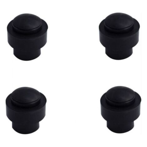 Butée de porte Alu noir lot de 4, 43x46 mm butée de porte en caoutchouc en acier inoxydable sans perforation, butée de porte tampon, butée de porte anti-collision (1/3)