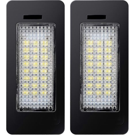 Paire d'ampoules LED 3528 pour plaque d'immatriculation, sans erreur, compatibles avec les BMW Série 5 E39, E60, E61 et E90. (1/5)