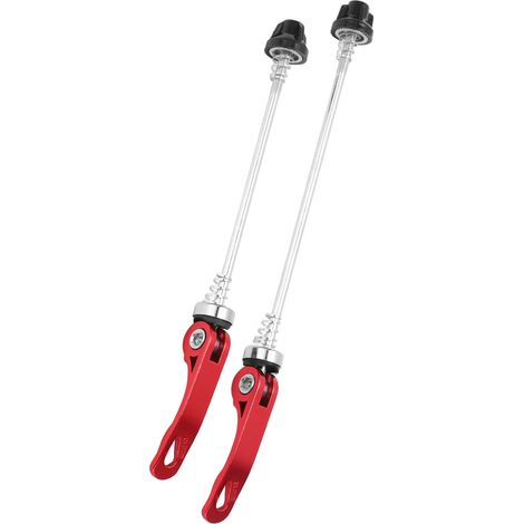 2 Pièces Axe Rapide Vélo 145mm/185mm, Levier de Démontage Rapide Roue Avant/Arrière, Résistant Rouge pour Vélo de Route et VTT (1/5)