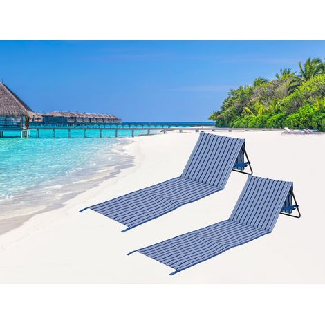Strandliegen 2er SET faltbare Strandmatte gepolstert, 108x53cm