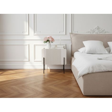 BOBOCHIC - Table de chevet 1 tiroir MATHILDE pieds noir   Beige (1/5)