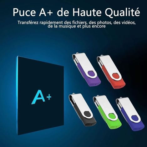 5er-Pack 32 GB USB-Sticks 2.0 mit drehbarem Speicher und USB-Schlüsselanhänger (1/4)
