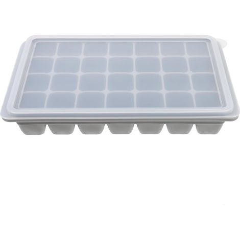 Bac à Glaçons en Silicone 28 Compartiments avec Couvercle Hermétique, (1/5)