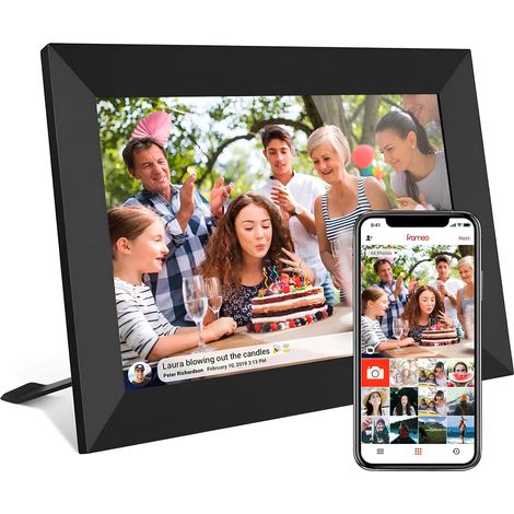 Marco de fotos digital Frameo de 10 pulgadas con pantalla táctil Wi-Fi y 32 GB. (1/5)