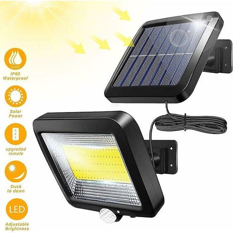lampe Solaire Extrieur, Lumire Solaire, Avec Telecommande, Dtecteur De Mouvement Tanche, 100 Led Lampe Solaire Extrieur Puissante Tanche Ipx65 Pou (1/5)