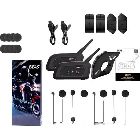 Motorrad-Intercom, 800 m Reichweite, Bluetooth-Verbindung, 2 Stück mit 1 EUC (1/2)