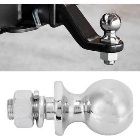 Boule d'attelage chromée 1-7/8 po pour ATV/UTV, écrou hexagonal, tige 5/8x1-3/4 po, capacité 2000 lbs.