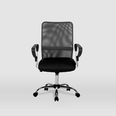 Silla despacho giratoria Helena tapizada en tejido transpirable gris, 86/96cm(alto) 59cm(ancho) 54cm(largo) (1/3)
