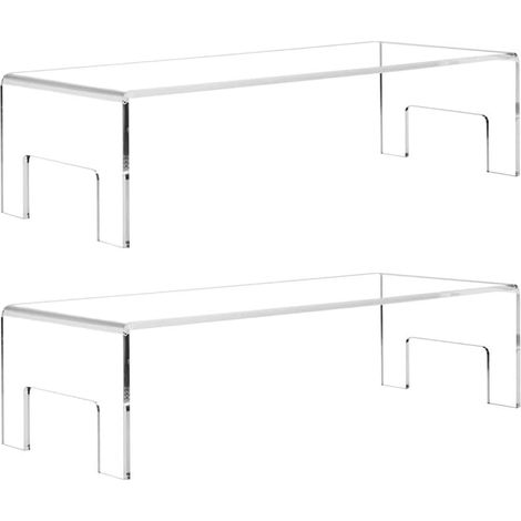 Set di 2 supporti rettangolari in acrilico trasparente per statuette, dolci, gioielli e oggetti da collezione, spessore 3 mm, 17,587 cm (1/5)