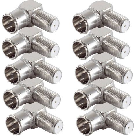 Shiverpeaks BS15-300614 Adaptateur coudé F Connexions: Fiche mâle F-Quick, Prise femelle F 10 pc(s)