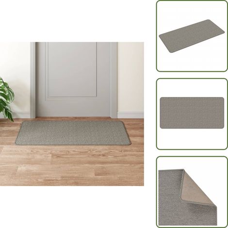 The Living Store Tappeto Corsia Aspetto Sisal Argento 50x100 cm - Tappeto ingresso