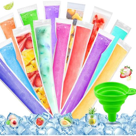 Eiswürfelbeutel – 300 Stück – BPA-freier Kunststoff – wiederverschließbar – für Saft und Joghurt – 28 x 5,5 cm (1/5)
